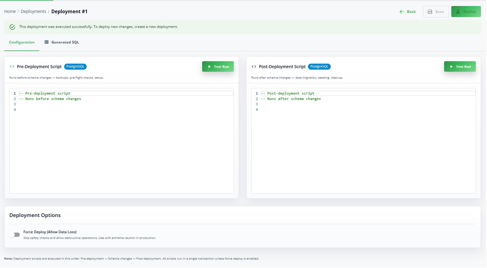 Pre and post-deploy scripts